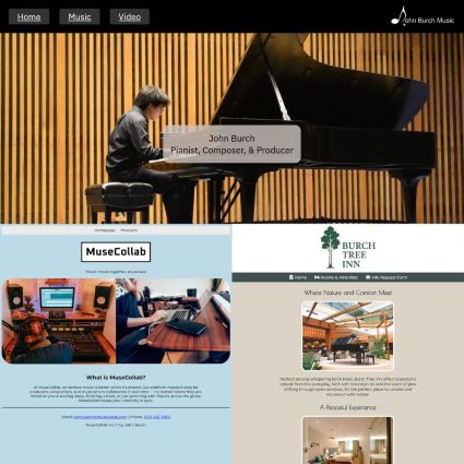 Collage showcasing the website projects