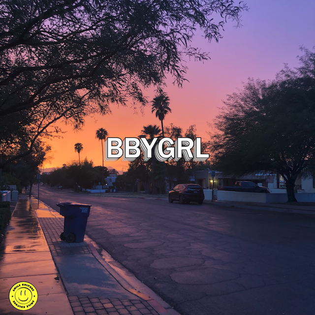 Single cover of BBYGIRL (pronounced baby girl) by John Burch with an image of a residential street
