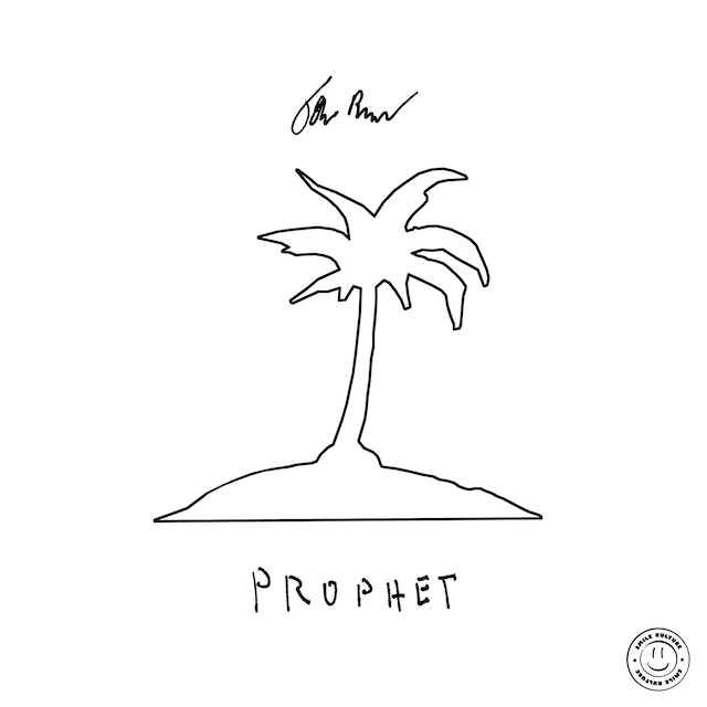 Album cover of Prophet by John Burch with a simple drawing of an palm tree on an island